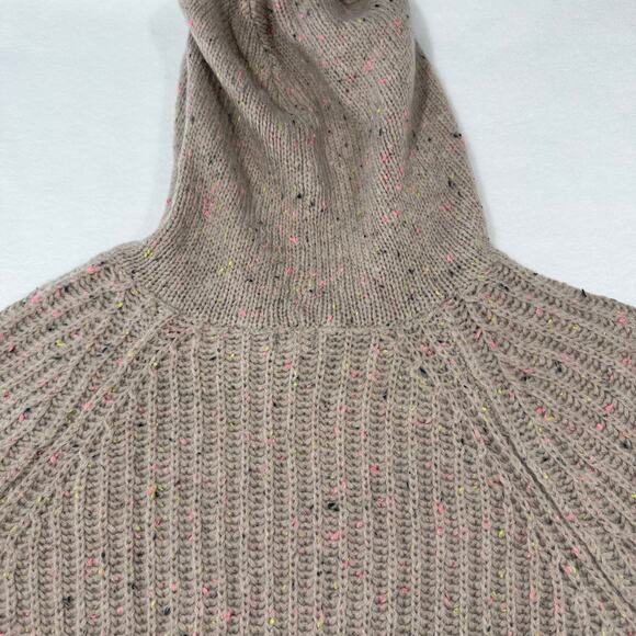 NWT Aerie Hooded Sweater Knit Pullover Womens S Beige Cozy Core Low Effort Cute - Picture 6 of 8